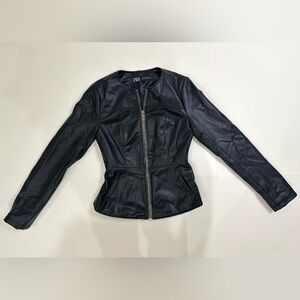 Zara Sleek Black Leather Jacket for Women
